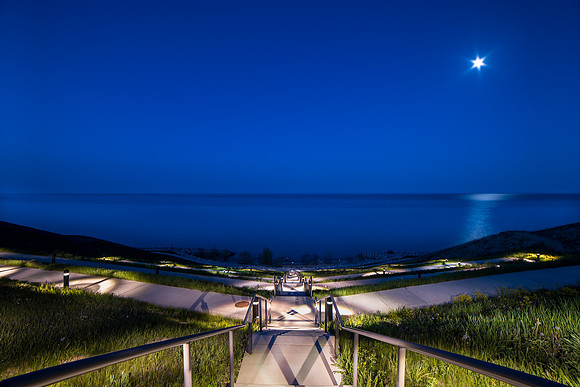 Moon Over Lake Michigan